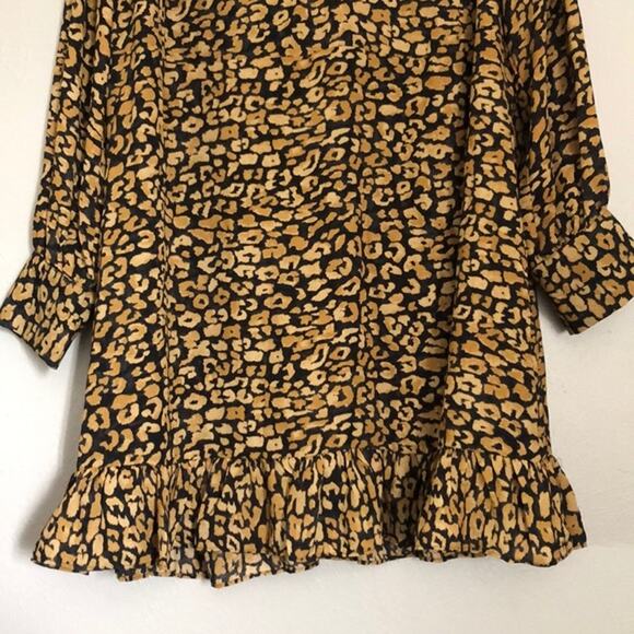 Who What Wear Target 3X Leopard Chiffon Ruffle Dress - Picture 11 of 11